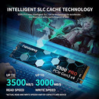 S500 Pro 2TB NVMe SSD M.2 PCIe Gen3x4 2280 Internal Solid State Drive, SLC Cache 3D NAND TLC, Up to 3500MB/s, Compatible with Laptop and PC Desktops(Black)