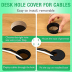 10 Pcs Desk Grommet 2" / 50 mm, Desk Cord Hole Cover, Cable Grommet ABS Plastic, Desk Hole Grommet for Home & Office Pc, Detachable Cable Cord Organizer-White