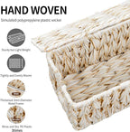 Cable Management Box,Boho Decorative Handwoven 2 Open Slots Cord Organizer Hider Box with Lid for TV Wires, Computer, Router, USB Hub and Under Desk Power Strip