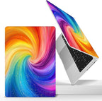 for MacBook Pro 16 inch Case 2021 2022 2023 2024 Release A3186 A3403 M4 A2991 M3 A2780 M2 A2485 M1 Pro/Max, Hard Shell Case with Screen Protector & Keyboard Cover, Swirling Rainbow