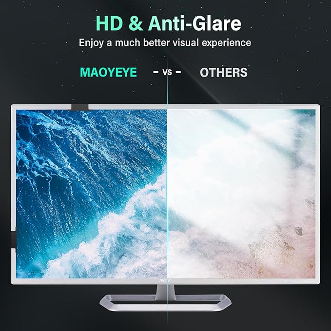 [2 Pack] Magnetic 22 Inch Computer Privacy Screen for 16:10 Aspect Ratio Widescreen Monitor, Hanging Eye Protection Anti Glare Blue Light Computer Monitor Privacy Filter, Removable 22in Protector Film