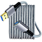 Tan QY USB 3.0 Extension Cable 1.5Ft, USB 3.0 High Speed Extender Cord Type A Male to A Female for PlayStation, Xbox, USB Flash Drive, Hard Drive, Card Reader,Scanner,Printer,Keyboard (Silver, 1.5Ft)