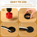 Desk Grommet 1.5 Inch (38 mm) 10 Pieces, Desk Hole Cover for Cables White, ABS Plastic Grommet Hole Cover with Hole Saw for Wires Cables Through The Countertop by XIOGZAXI
