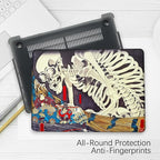 Berkin Arts Compatible with MacBook Air 13 inch Cover, 2022-2018 Release A2179/A2337 M1 with Keyboard Cover & Screen Protector Cloisonnism Feudal Japan Art (The Skeleton Specter by Kuniyoshi)