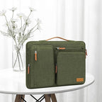 MOSISO 360 Protective Laptop Case 15 inch, 15 inch Laptop Sleeve Compatible with MacBook Air M4 M3 M2 2025 2024 2023, Dell XPS Plus, Side Open Carrying Case with 4 Zipper Pockets&Handle, Olive Green
