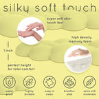 Qloud Cloud Wrist Rest Keyboard Wrist Rest for Computer Keyboard Pad, Cloud Keyboard Wrist Rest, Wrist Pad for Keyboard, Memory Foam, Non Slip Base, Comes with Mouse Pad - Yellow