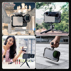 NEEWER 16 Pro Max Cage, Quick Release Video Rig Phone Stabilizer Compatible with iPhone 16 Pro Max with 67mm Filter Adapter, 17mm Lens Backplate, T Mount Lens Adapter Compatible with Moment, PA074