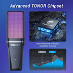 TONOR Gaming USB Microphone for PC, RGB Condenser Computer Mic with Tripod Stand, Quick Mute, Gain Control, for Gaming, Streaming, Podcasting, Recording, Cardioid Mic Kit for Laptop/PS4/PS5 TC777 Pro