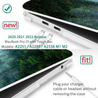 May Chen Compatible with MacBook Pro 13 inch Case 2022 2021 2020 Release Models A2338 M2 M1 A2251 A2289, Plastic Hard Shell Case for MacBook Pro 13 inch with Touch Bar Fits Touch ID, Forest