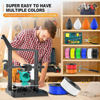 SUNLU 3D Printer Filament Bundle Multicolor PETG Filament 1.75mm, Individually Vacuum-Sealed, 2kg in Total, 0.25kg per Spool, 8 Pack, 8 Colors, Black+White+Red+Yellow+Pink+Blue+Orange+Green