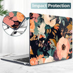TWOLSKOO Compatible with M4 MacBook Air 15 inch Case 2025-2023 Released Model M4 A3241 M3 A3114 M2 A2941, Plastic Hard Shell & Screen Protector & Keyboard Cover &Type C Adapter, Bright Abstract Flower