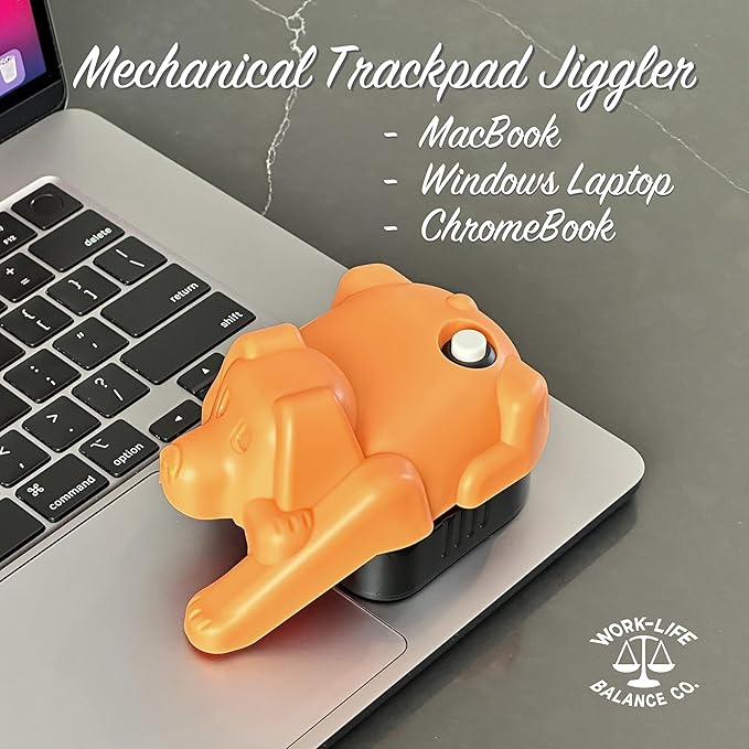 Laptop Trackpad Jiggler -AA Battery lasts 6 months -Undetectable -Cordless Mouse Jiggler -Does Not Work on DeII -Keeps Touchpad Active, Laptop Awake -Mechanical Mouse Mover -ON/Off Switch (Orange Dog)