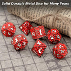 PJOY Metal D&D Dice Set for Dungeons and Dragons Dice with Case Meteorite Black Red 16mm Role Playing Cool DND Gifts for Players DM Board Game Masters