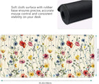 Wild Flowers Large Mouse Pad,Gaming Keyboard Desk Pad,Extended Mouse Mat Non-Slip Rubber Base with Stitched Edges for Office Game Home XXL 35.4"x15.7"