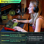 Podcast Microphone Bundle with Live Sound Card Audio Mixer, Podcast Equipment Bundle Sound Board with 3.5mm Condenser Microphone for Pc/Phone Live Streaming Singing Gaming,Voice Changer, Denoise