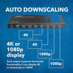 OREI 4x4 4K HDMI Matrix Switcher Splitter, (4-Input, 4-Output) Switch with Remote Control Auto Downscale 4K to 1080p, HDR10 Support (UHD-404R)