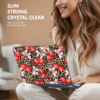 Case for MacBook Air 15 Inch 2025 2024 2023 Release M4 A3241 M3 A3114 M2 A2941, Hard Shell with Screen Protector & Keyboard Cover, Compatible with Touch ID, Leopard Cherry
