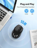 TECKNET Wireless Mouse Rechargeable,Mouse for Laptop Computer,2.4G USB Computer Mice Wireless,6 Button 6400 DPI Ergonomic Silent Mice,Portable Cordless Travel Mice-Wide Compatibility