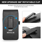 BECPLT Phone Holster for Galaxy S25 Ultra S24/S23/S22/S21/S20 Ultra Leather Belt Case 360 Rotating Pouch Holster Belt Clip Case Holder Black