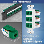 Everest 45° Angled RJ45 Cat6 Keystone Jacks 100-Pack in Green - Slim Profile Female RJ45 Connectors - Cat 6 Keystone Jack - Compatible with 45° Angled Speed Termination Tool - 45Term (B0BL3GS7ZY)