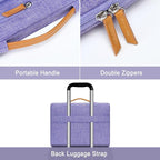MOSISO 360 Protective Laptop Case 13.3 inch, 13-13.3 inch Laptop Sleeve Compatible with MacBook Air/Pro 13 / Pro 14,HP Dell Acer ASUS,Side Open Carrying Case with 4 Zipper Pockets&Handle, Purple