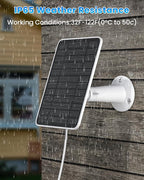 5W Solar Panel for Ring Camera, Solar Panel Charger Compatible with Ring Spotlight Plus/Pro Stick Up Outdoor Cam Battery, 9.8ft Cable with USB-C to Barrel Plug Adapter & Micro-USB Adapter, 3 Pack