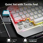 AULA Gaming Keyboard, T102 104 Keys Keyboard and Mouse Combo, USB Wired Computer Keyboards Mechanical Feel Full Size, RGB Backlit for PC/Laptop Gaming or Working/Office (White)