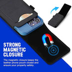 BECPLT for iPhone 17 Pro 16 Pro 16 15 Pro 14 13 Pro 12 Pro Belt Case Nylon Phone Holster with Belt Clip and Belt Loops Cell Phone Holder Carrying Pouch for Galaxy S25 S24 S23 S22 S21 S20 - Black