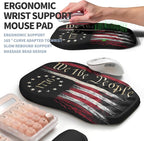 2-in-1 Ergonomic Set, Wave Keyboard Wrist Rest and Massage Slope Mouse Pad Wrist Support, Rebound Memory Foam for Relieve Carpal Tunnel Syndrome and Wrist Pain (Flag)
