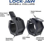 Lock-Jaw Sport Olympic Barbell Collar - Quick Release Barbell Clamp (Red)