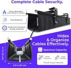 Ascrono Original No Drill Under Desk Cable Management Tray 53.9" - Premium Black Fabric Cable Management Under Desk - Clamp/Screw Mount Cord Organizer - Supports Upto 66lbs - Extra Large