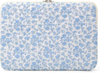 Puffy Laptop Sleeve 13-15.6 Inch Cute Quilted Laptop Protective Case Padded Floral Computer Sleeve for MacBook (B-Blue, 13 Inch)