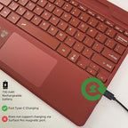 Keyboard for Microsoft Surface Pro Copilot+ (11th Edition) / Pro 11 / Pro 10 / Pro 9 / Pro 8 / Pro X, 13 inch, Detachable Type Cover with Touchpad, 7-Color Backlit & Pen Holder (Red)
