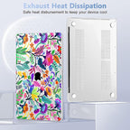 May Chen Compatible with MacBook Pro 13 inch Case 2022 2021 2020 Release Models A2338 M2 M1 A2251 A2289, Plastic Hard Shell Case Keyboard Cover for Mac Pro 13" with Touch Bar & Touch ID, Floral Leaves
