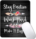 IMAYONDIA Rustic Black Wood Grain Mouse Pad, Black and White Quote Mouse Pad Office Decor, Mousepad Inspirational Quotes for Women, Stay Positive Work Hard and Make It Happen, 9.5 x 7.9 Inch