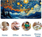 Large Mouse Pad Starry Sky Gaming Desk Pad Computer Keyboard Non-Slip Waterproof Mouse Mat with Rubber Base and Stitched Edges Entertainment Office Writing Desk Mat 35.4 x 15.7 Inches
