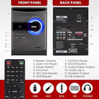 Pyle Home Stereo Shelf System - 30W Wireless BT Streaming with CD Player, FM Radio, USB & SD Card Playback, 2-Way Music Crisp-Sound, Remote Control, Dual Stereo Speakers (Black), PHSKR24