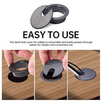 Desk Grommet 1-3/8inch(35mm)10 Pcs, Desk Hole Grommet, Cable Grommet, Desk Hole Cover, Desk Cord Hole Cover, Desk Cable Hole Cover, Desk Wire Hole Insert, Furniture Hole Cover(Black Grommets)