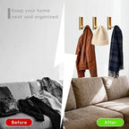 Folding Wall Hooks,4 Pack Rustproof Zinc Alloy Folding Coat Hooks,Heavy Duty Foldable Gold Wall Hooks for Hanging Clothes,Hat,Towel,Bathrobe,Key,Bag,Backpack (Gold)