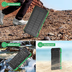 Solar Charger Power Bank 49800mAh Wireless Portable Phone Charger, 22.5W QC3.0 Fast Charging Built in 4 Cables with USB C 6 Outputs & 2 Inputs for Cell Phone