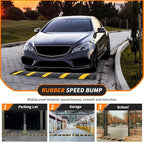 Heavy Duty Speed Bumps for Driveway, 84" Rubber Speed Bumps, 1 Pack 2 Channel Modular Traffic Speed Bump Hump Cable Protector Ramps for Asphalt Concrete Gravel Driveway Road with 2 End Caps, 6 Spikes