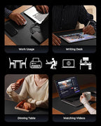 YSAGi Desk Mat, Desk Pad, Waterproof Desk Pad, 35.4" x 17" Laptop Leather Desk Pad Protector, Large Desk Blotter for Keyboard and Mouse, Desk Writing Pad for Office and Home (35.4" x 17", Black+Grey)