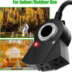 Outdoor Light Sensor Timer, 24 Hours Heavy Duty Waterproof Outlet Timer with 2, 4, 6 or 8 Hours Countdown Mode, 3 Grounded Electrical Outlet for Home Backyard Garden (2 Pack)
