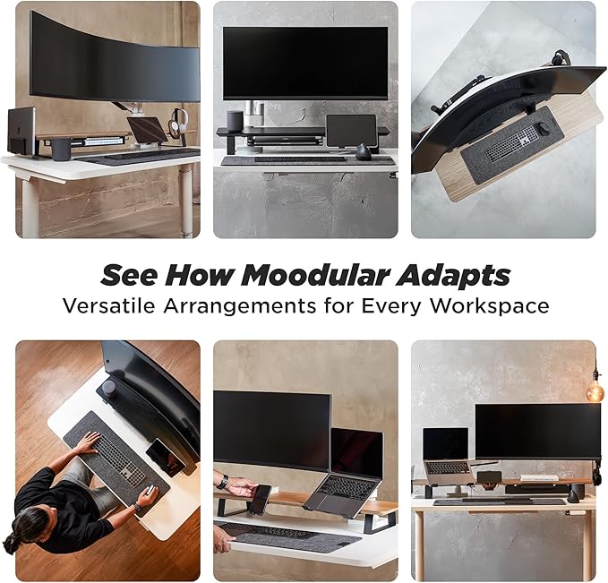Moodular Add-ons Laptop Tray Stand [Accessory Only - Requires Moodular Wooden Monitor Stand Slide Rails for Use] Black MSA-LT