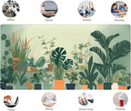 Gardener Mousepad Nature Desk Mat Green Desk Pad Cute Office Decor Mouse Pad Aesthetic Mousepad Plant Deskmat, XXL Large Extended Gaming Deskpad Laptop Keyboard Mouse Mat for Girl 31.5x15.75 in