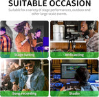 XTUGA 8 Channel Audio Mixer Sound Board Mixing Console, Audio Interface PC USB Bluetooth with 48V Phantom Digital Effect for DJ Live Recording Studio Karaoke(CT80)