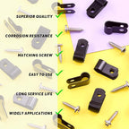 Swpeet 120 Pack Black 1/4 Inch Nylon Plastic R-Type Cable Clips Clamp Kit, Nylon Screw Mounting Cord Fastener Clips with 120 Pack Screws for Wire Management (1/4 Inch, Black)