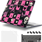 Case for MacBook Pro 13 inch with/Without Touch Bar (2016-2022, M2 A2338 M1 A2289 A2251 A2159 A1989 A1706 A1708), Hard Shell + Keyboard Cover + Dust Plug, Pop Punk Checkerboard