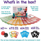 Shuffle Up Soccer Card Games - 70+ Fun & Active Skills Cards for Kids, Fitness Cards Develop Fundamentals, Stamina & Strength, Easy to Play for Kids | Multiple Skills Level Card Include 2 Dices
