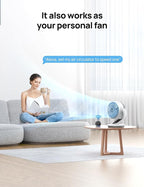 Dreo Smart Fan for Bedroom,120° Vertical and 90° Oscillating Fan with Remote/Voice, 13 Inch Height Quiet Air Circulator for Whole Room, 70 ft, 4 Speeds, 5 Modes, 12H Timer, Desk Fans for Home，White